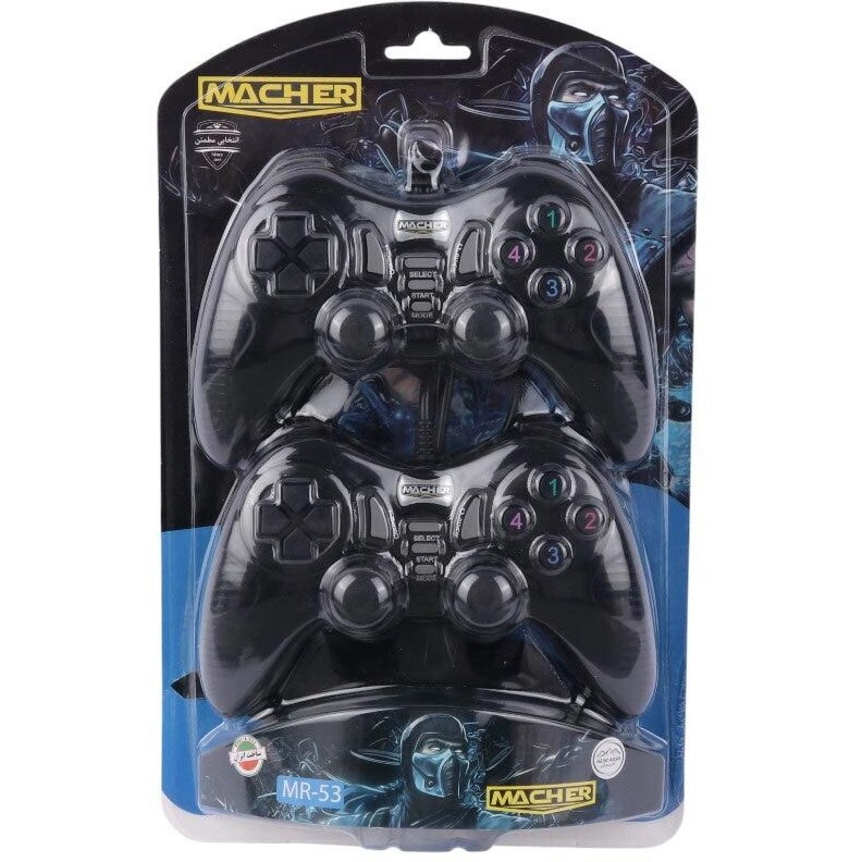 تصویر دسته بازی مچر MR-53 با سیم دوبل شوکدار 